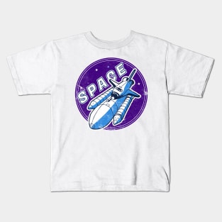 Space Design vintage style Kids T-Shirt